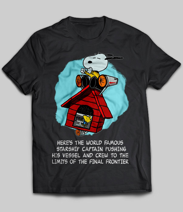 Here's The World Famous Starship Captain Pushing His Vessel (Snoopy)