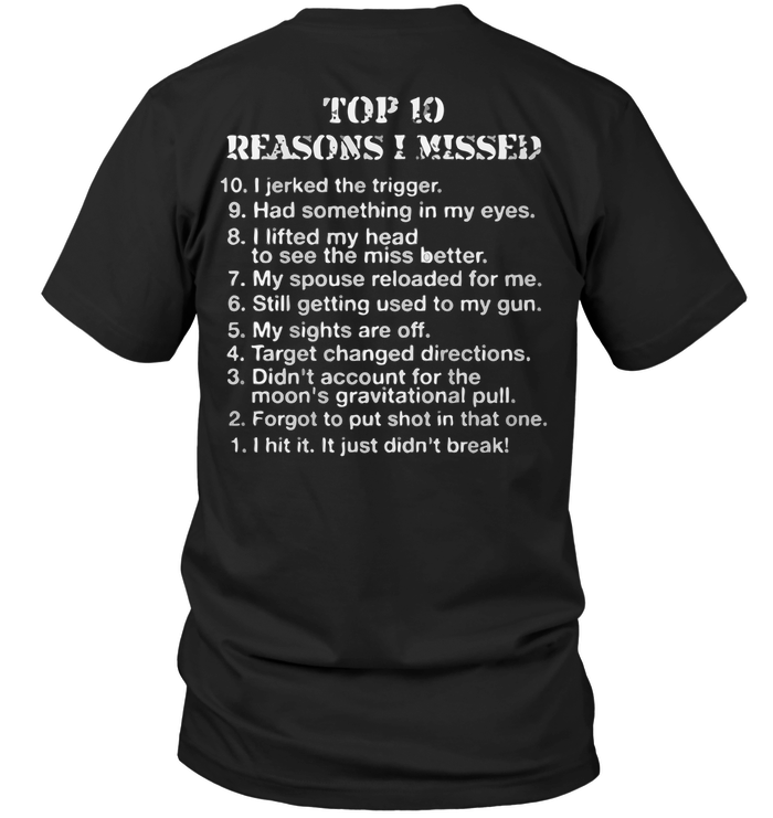 Top 10 Reasons I Missed