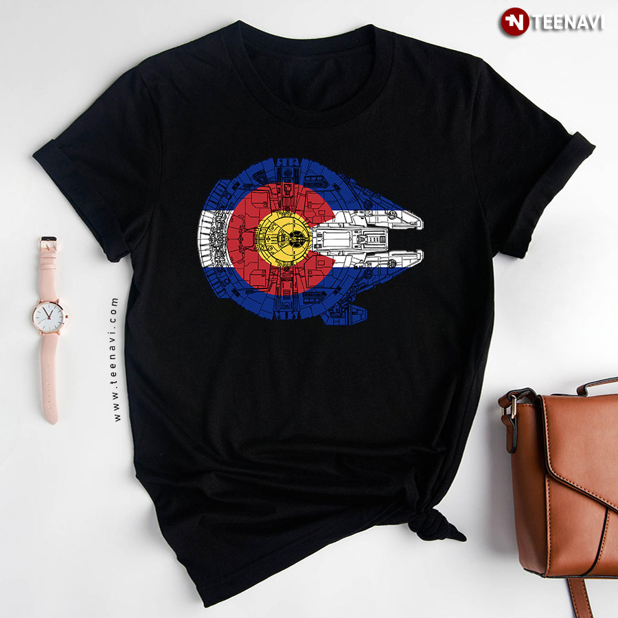 Colorado Flag And The Millennium Falcon T-Shirt