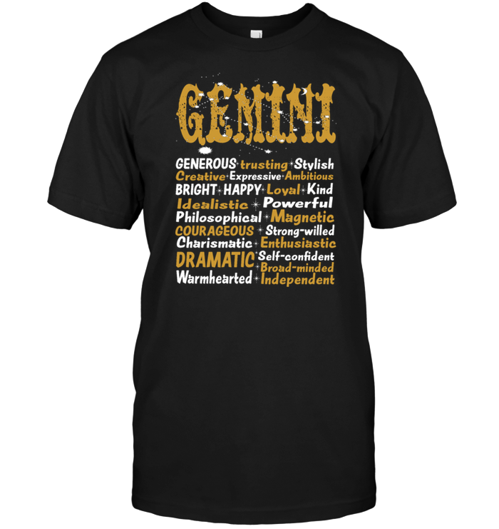 Gemini Geneous Trusting Stylish Creative Expressive Ambitious