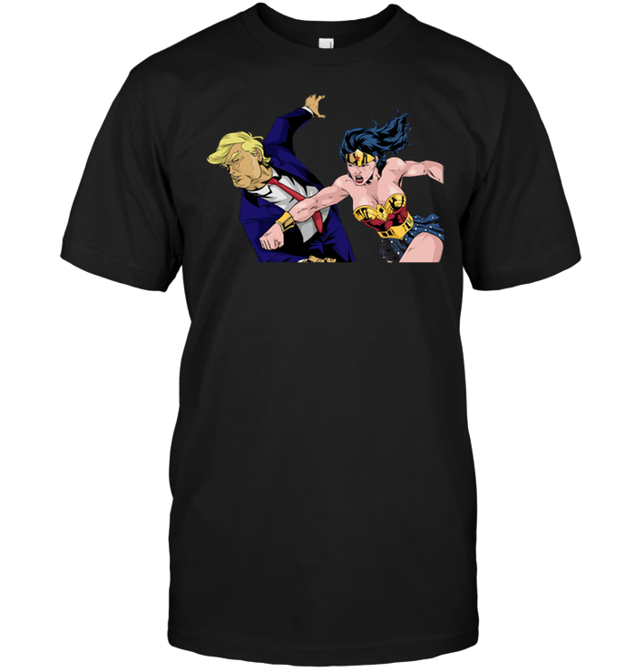 Wonder Woman punching Donald Trump Face T shirt - Wonder Woman ...