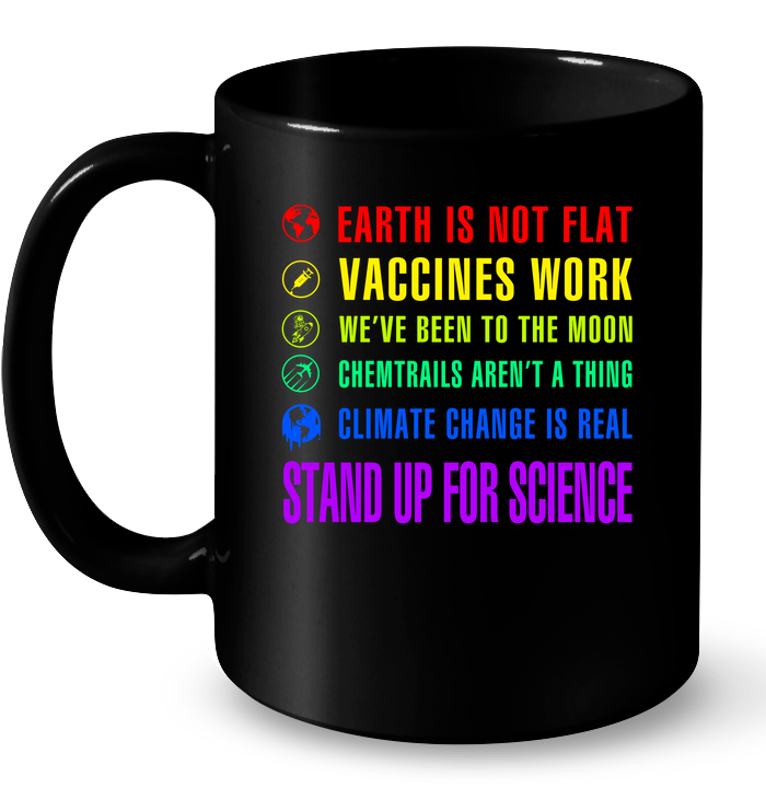 Landscape Earth Is Not Flat Stand Up For Science Vaccines Work We've Sticker 