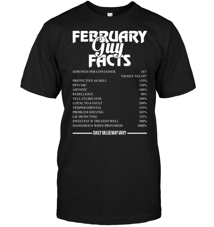 February Guy Facts 24/7 Daily Value Servings Per Container
