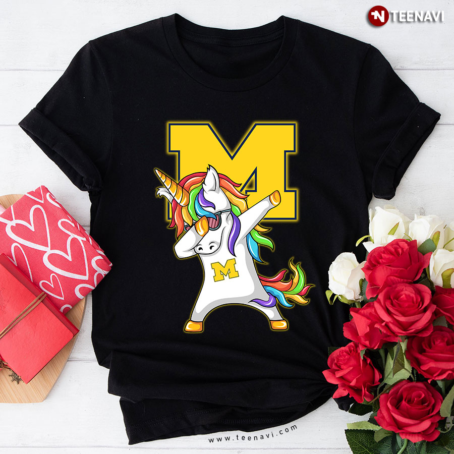 Unicorn Dabbing University Of Michigan T-Shirt