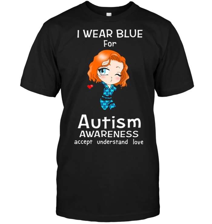 I Wear Blue For Autism Black Widow