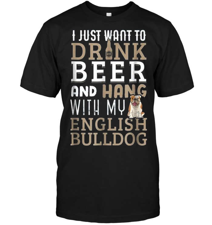 English Bulldog Dad Tshirt Funny British Dog Lover Beer