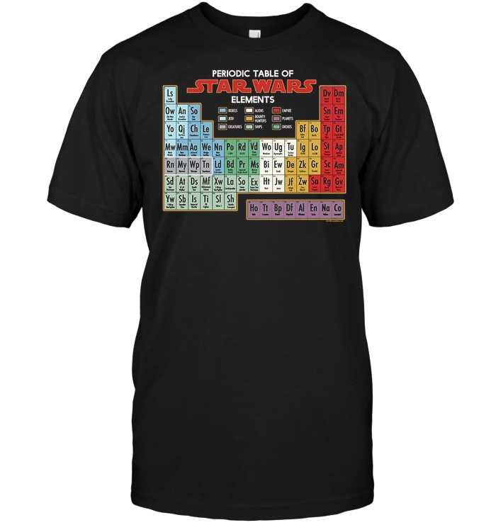 Star Wars Clone Wars Periodic Table Camiseta 
