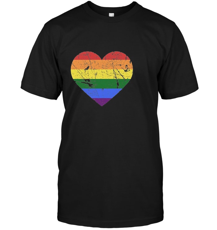 Gay And Lesbian LGBT Pride Love Rainbow Flag Heart