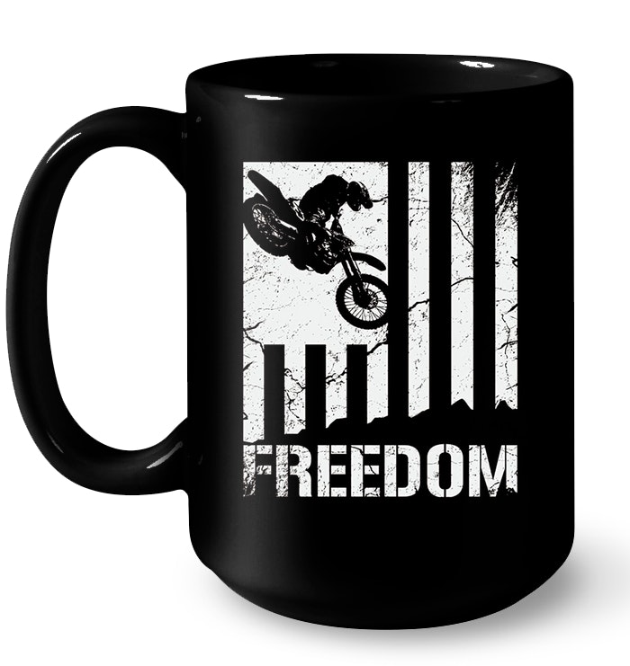 Motocross Mx Bike Freedom With American Flag