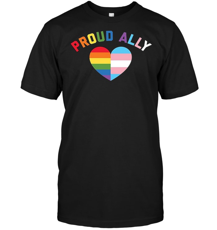Proud Ally LGBT Rainbow Heart - Gay Pride Month