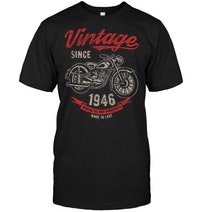Vintage Since 1946 Birthday Motorcycle Bike