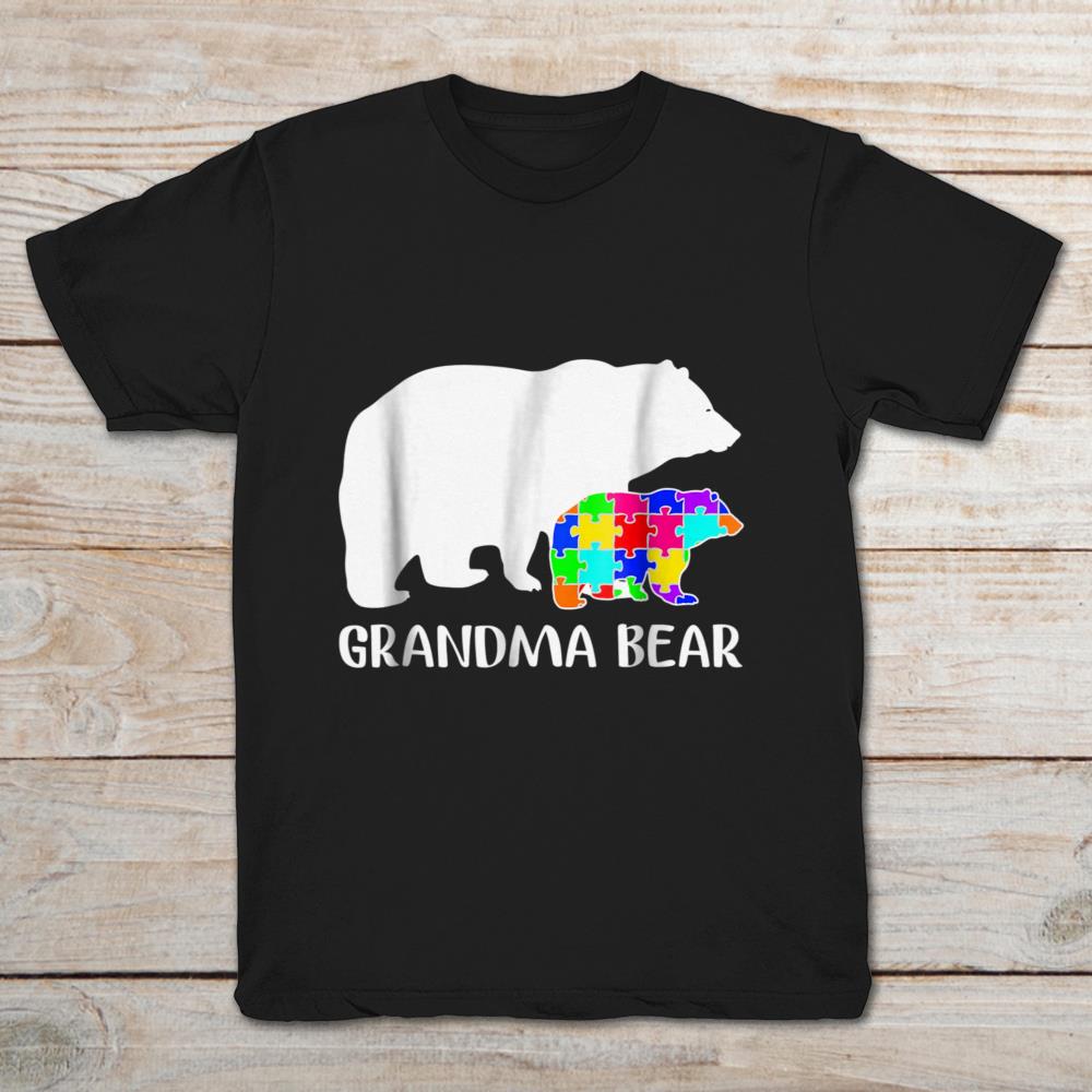 Autism Awareness Grandma Bear Family