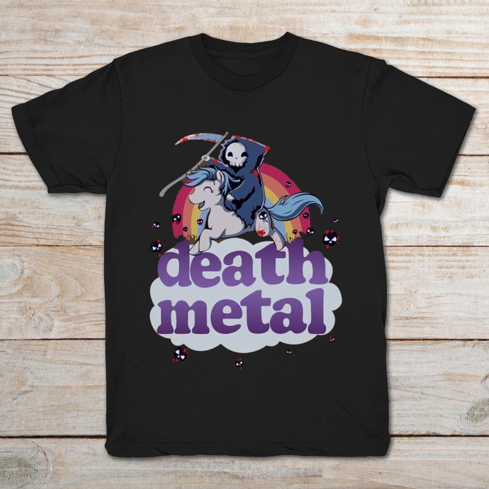 Death Metal The Grim Reaper And Unicorn Rainbow