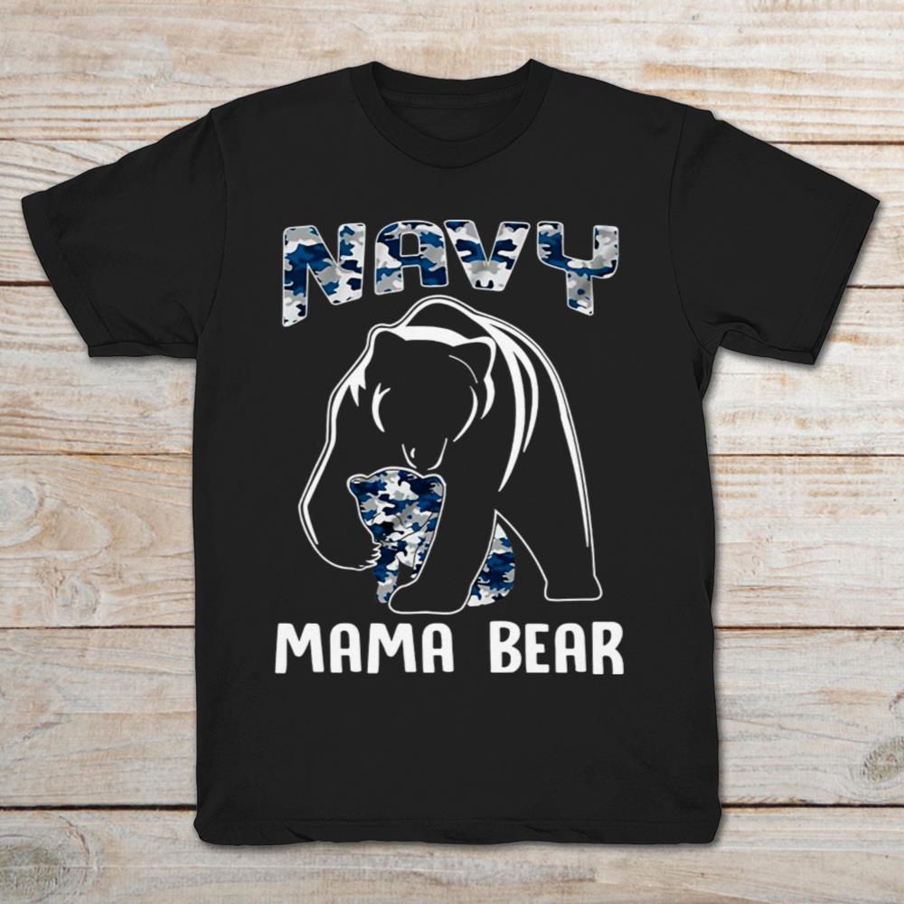 Navy Mama Bear Patriotic US Navy Veteran Mom