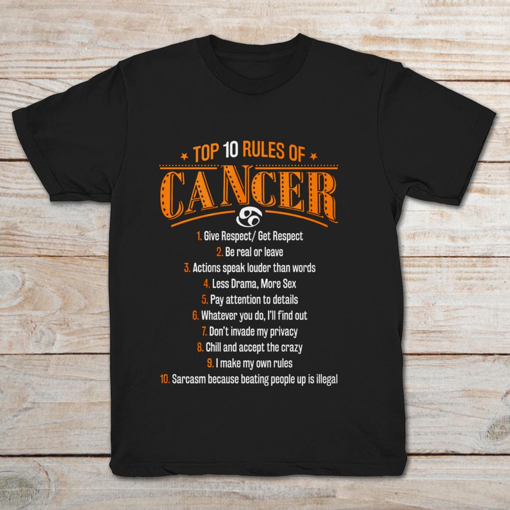 Zodiac Top 10 Rules Of Cancer