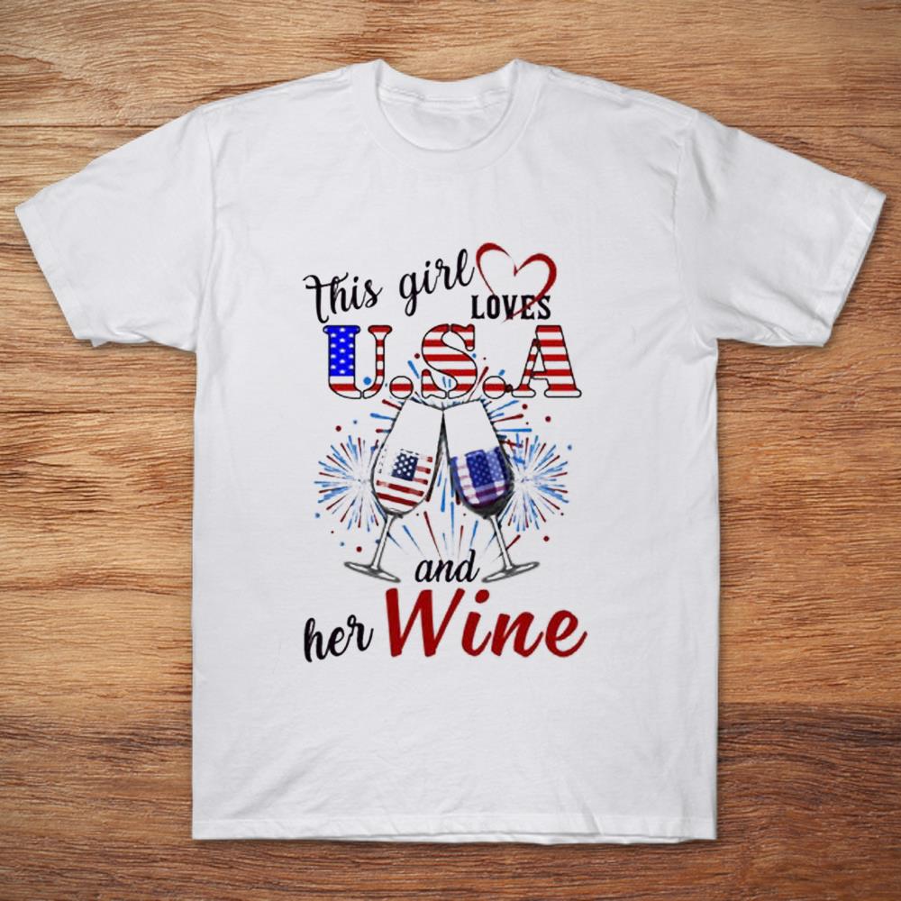 This Girl Loves USA And Her Wine