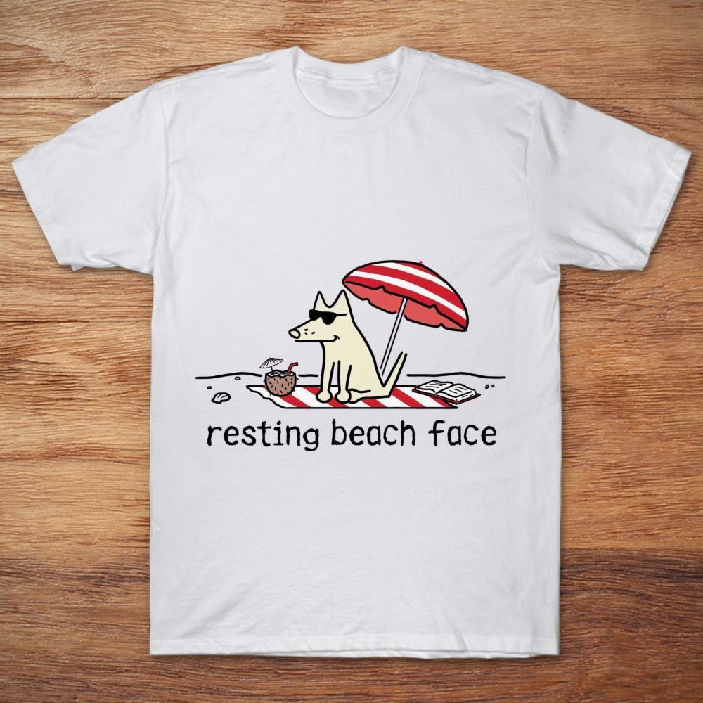 A Teddy The Dog Resting Beach Face
