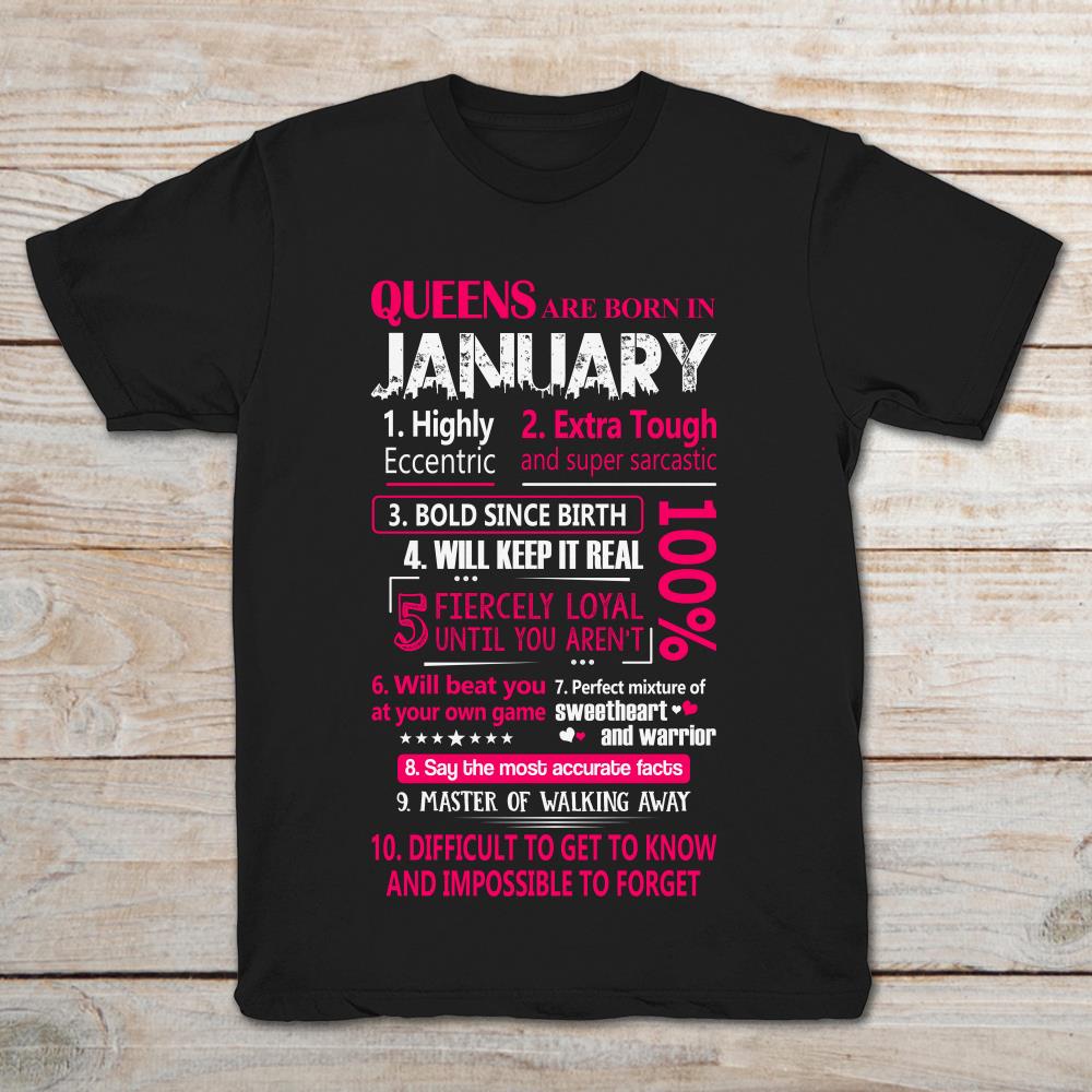 Queens Are Born In January Highly Eccentric Extra Tough and Super Sarcastic