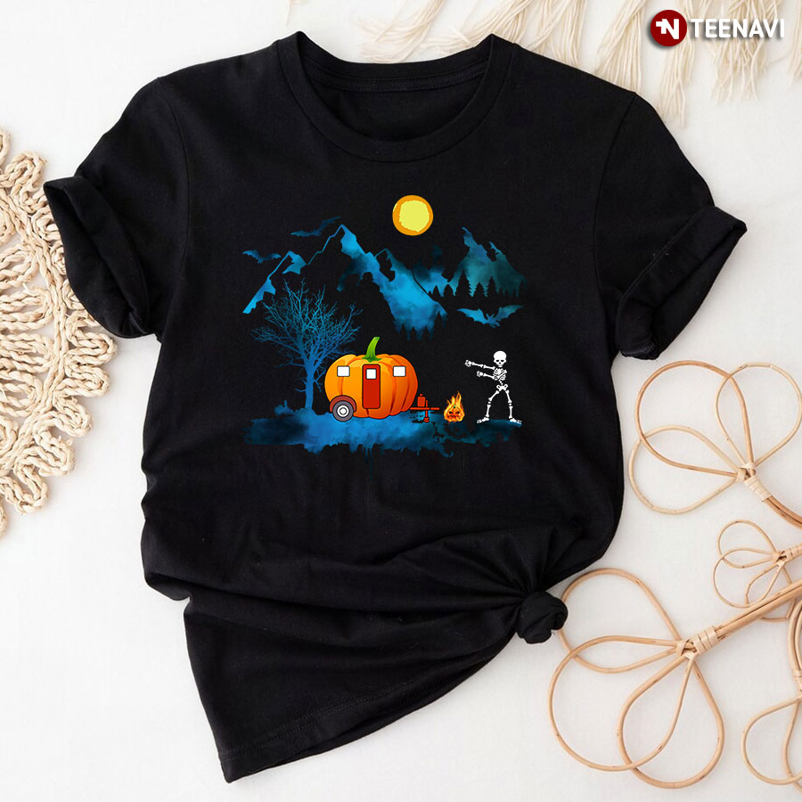Camping Skeleton Halloween T-Shirt