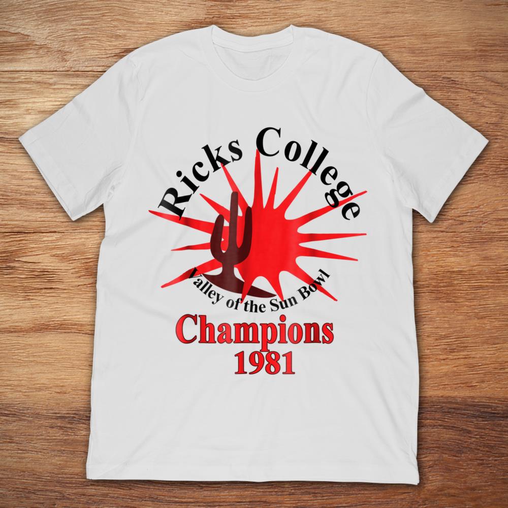Rick College Champions 1981 Valley Of The Sun Bowl
