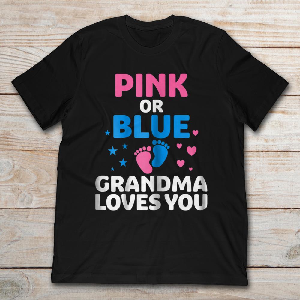 Pink Or Blue Baby Footprint Gandma Loves You