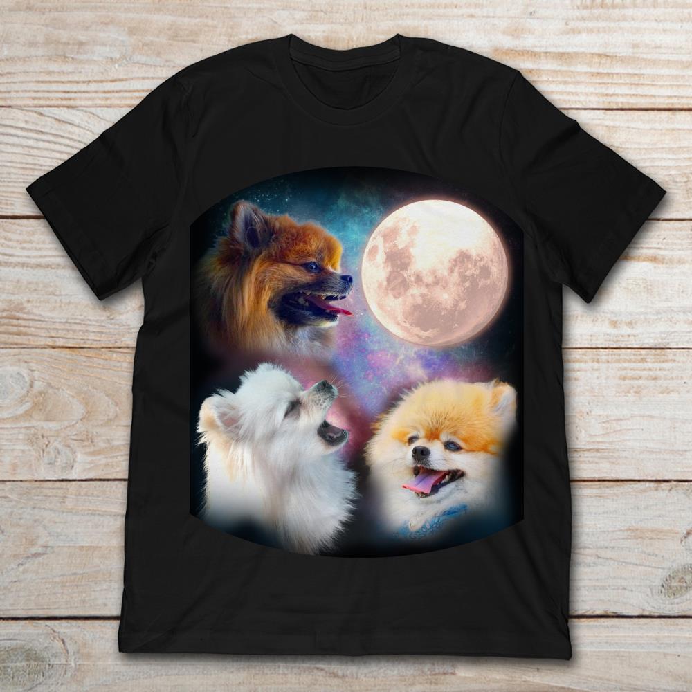 Pomeranians Howling Moon