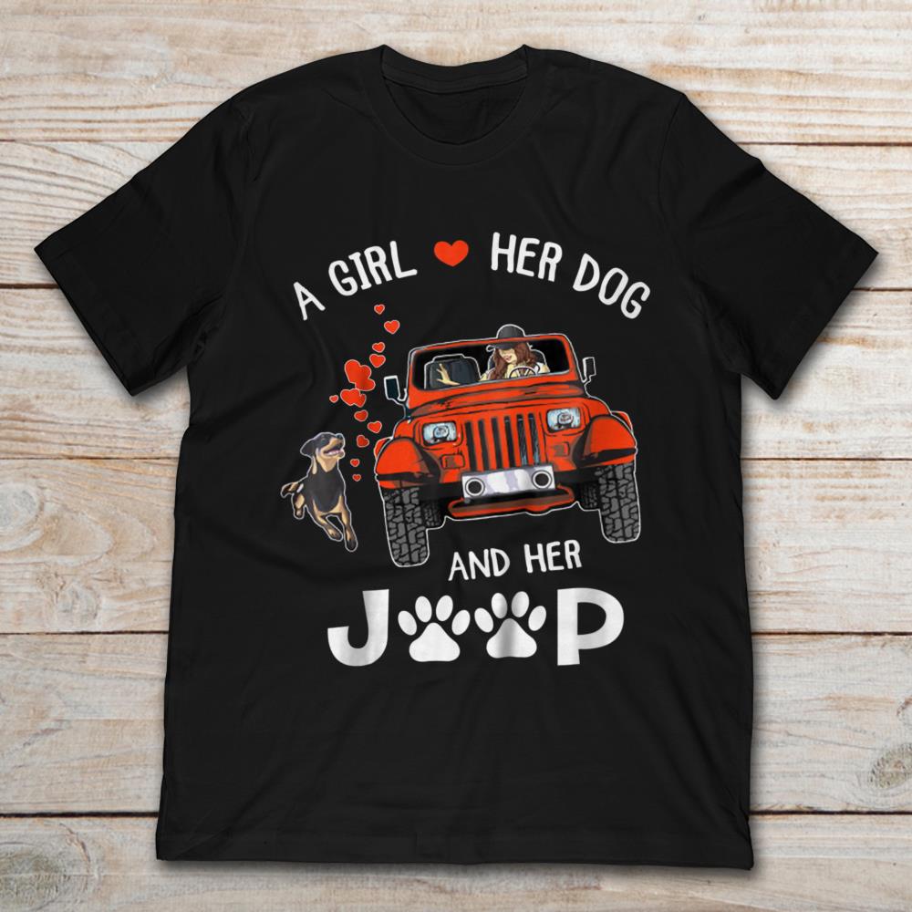 A Girl Loves Her Dog And Her Jeep