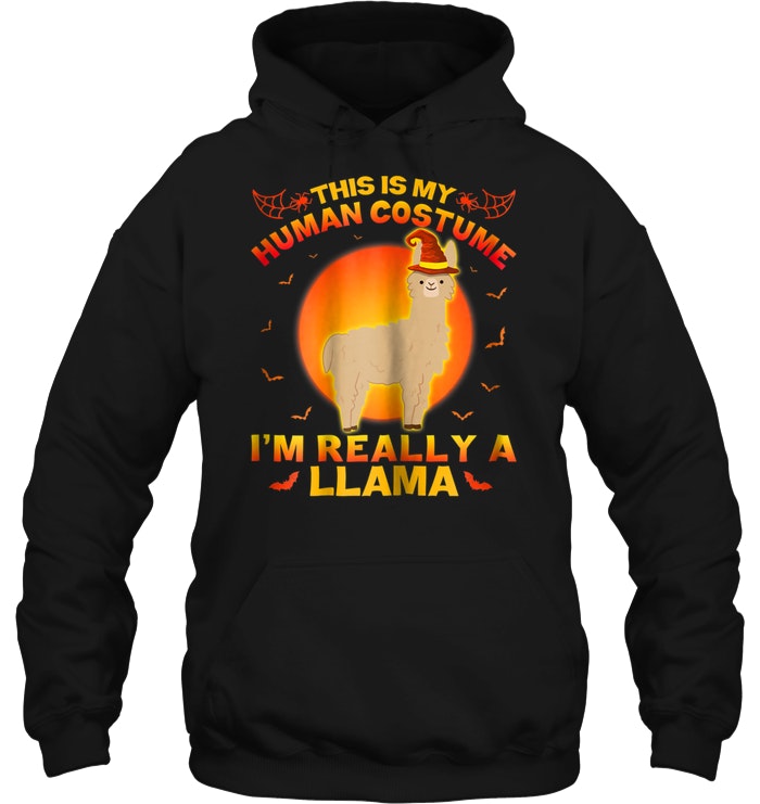 Halloween This Is My Human Costume I'm Really A Llama Hoodie