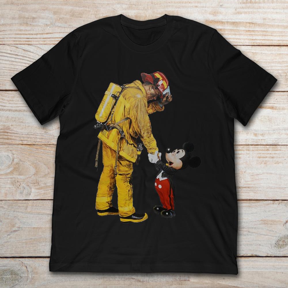 Firefighter With Mickey Mouse