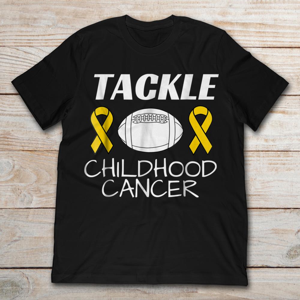 Gold Ribbon Football Tackle Childhood Cancer