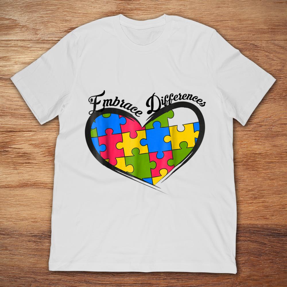 Embrace Differences Heart Autism
