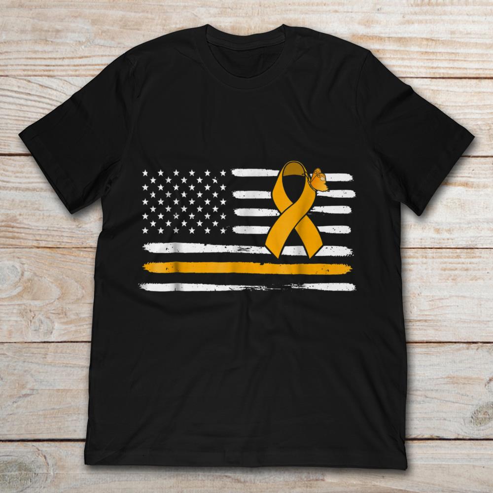American Flag Childhood Cancer Awareness