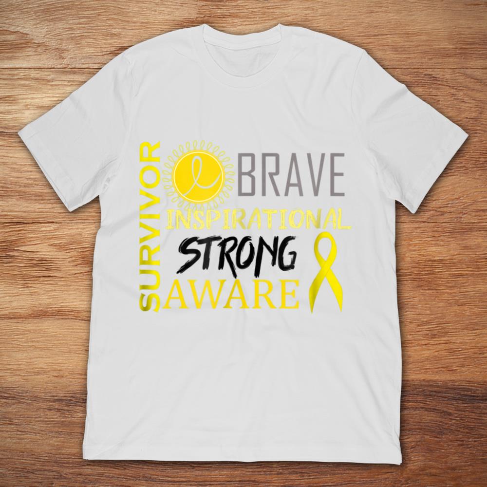 Survivor Brave Inspirational Strong Aware Childhood Cancer Awareness