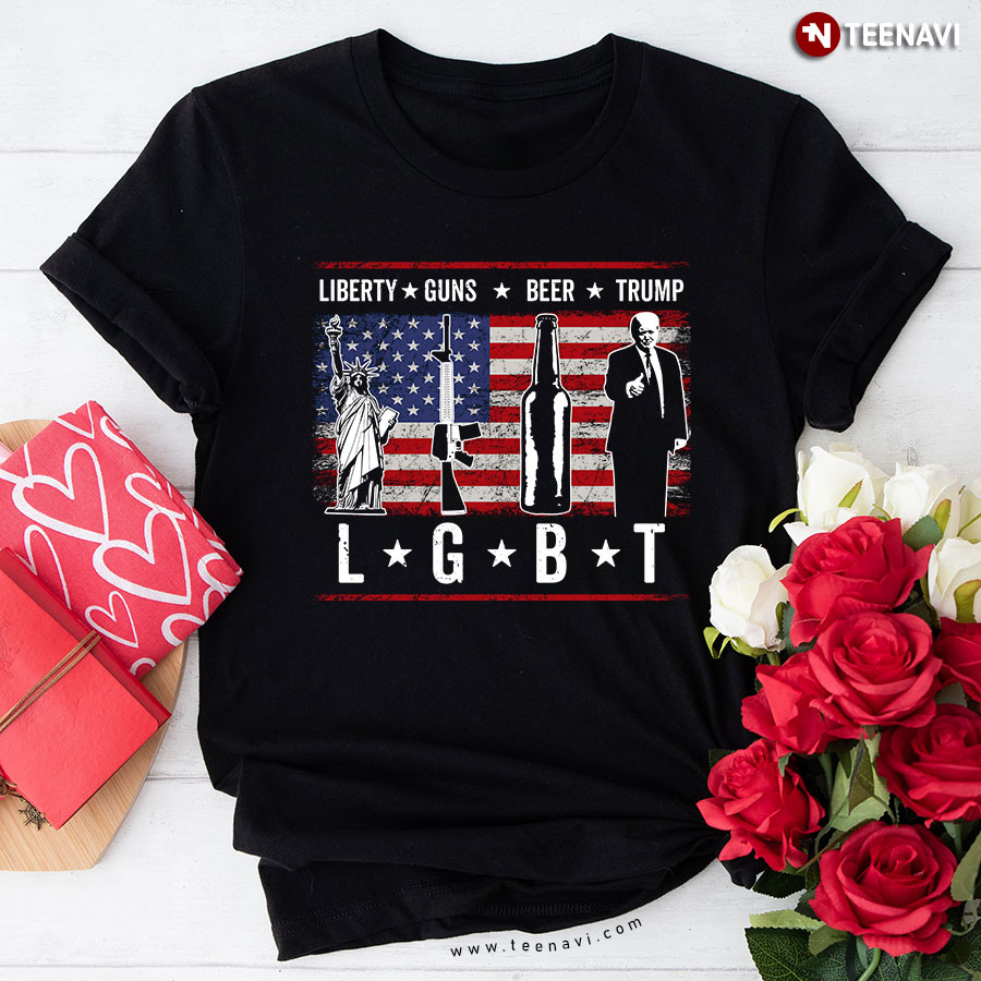 LGBT Liberty Guns Beer Trump T-Shirt
