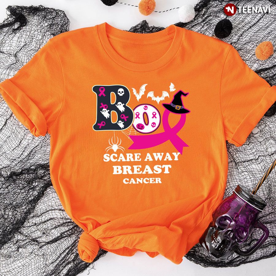 Boo Scare Away Breast Cancer Halloween T-Shirt