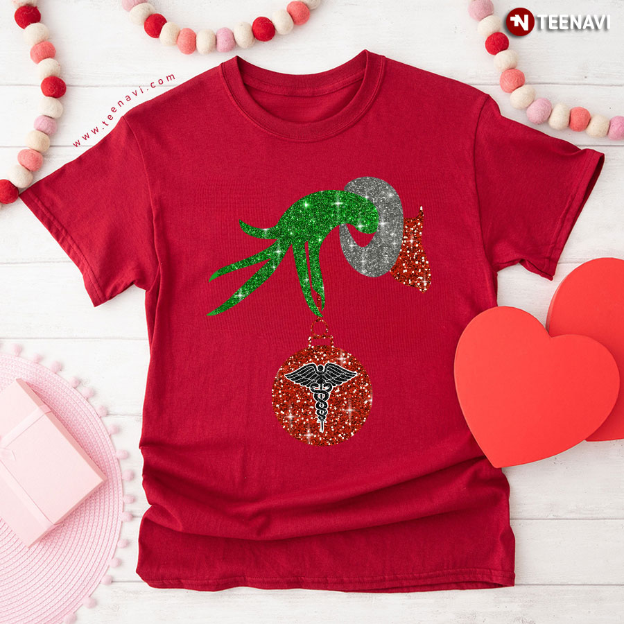 Grinch Hand Holding Medical Assistant Christmas T-Shirt