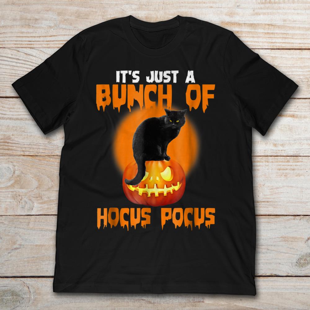 Black Cat On Pumpkin It's Just A Bunch Of Hocus Pocus