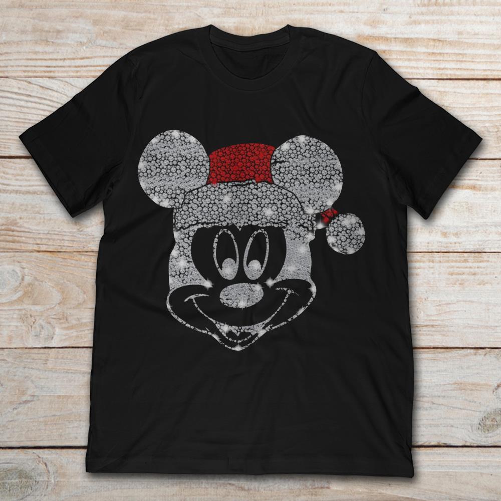 Sparkling Mickey Mouse Wearing Christmas Hat