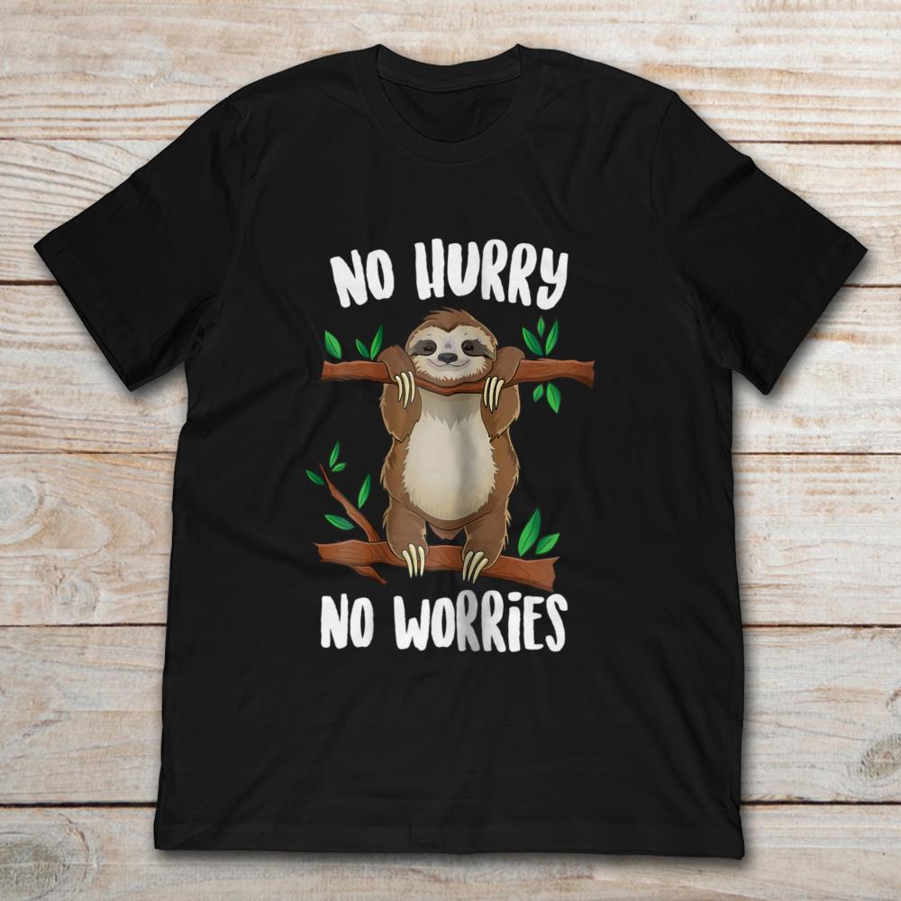 No Hurry No Worries Lazy Day Funny Sloth