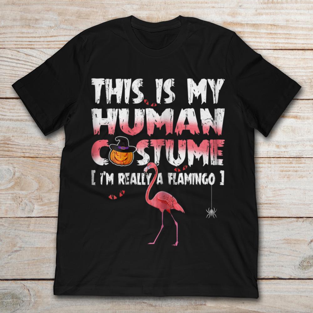 This Is My Human Costume I'm Really A Flamingo Funny Halloween