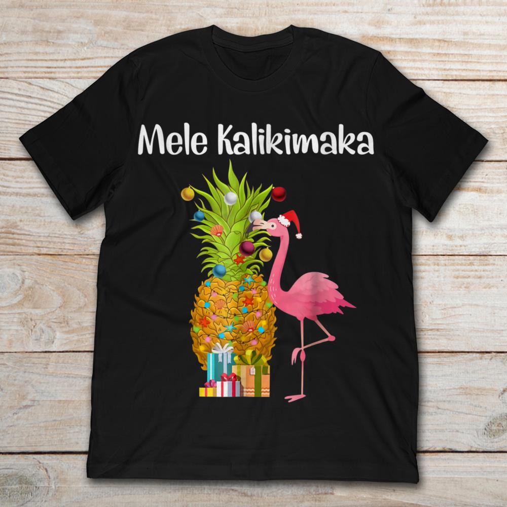 Mele Kalikimaka Flamingo Christmas Pineapple Hawaiian