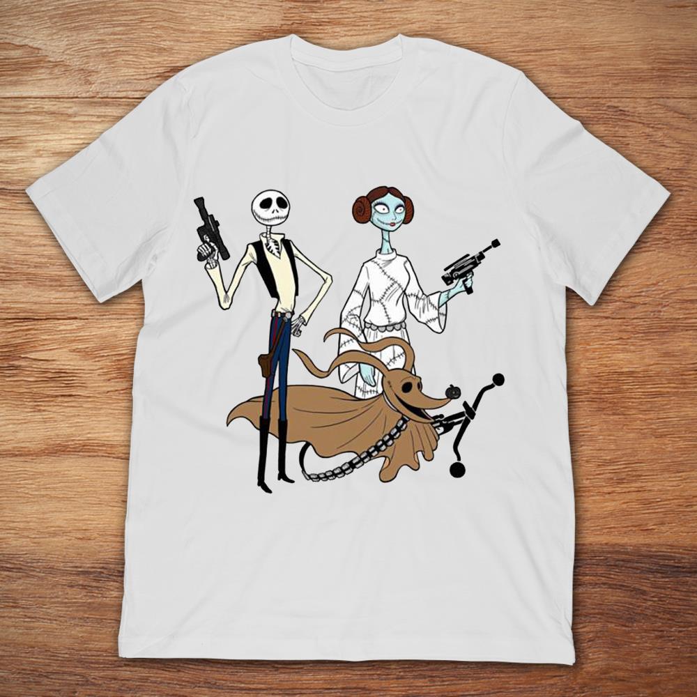 Jack Skellington Sally And Zero As Star Wars T-Shirt