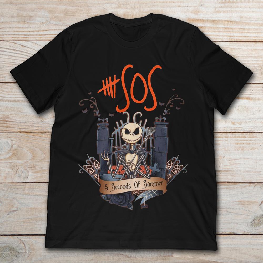 Jack Skellington SOS 5 Seconds Of Summer T-Shirt