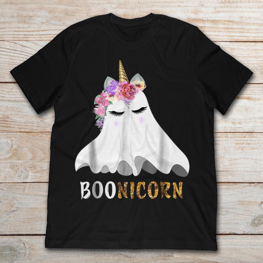 Boonicorn Halloween Unicorn Ghost Girls T-Shirt