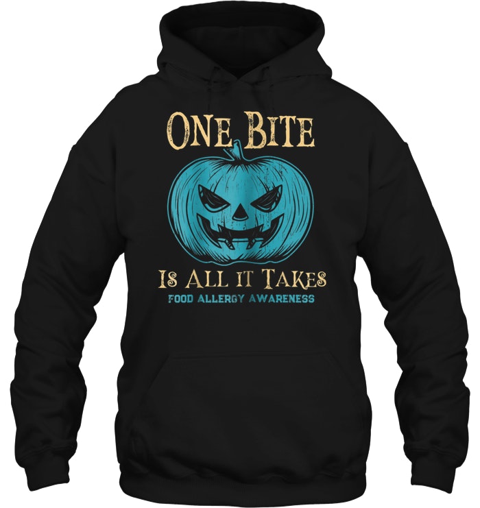 One Bite Is All It Takes Food Allergy Awareness Pumpkin Halloween