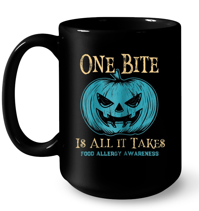 One Bite Is All It Takes Food Allergy Awareness Pumpkin Halloween