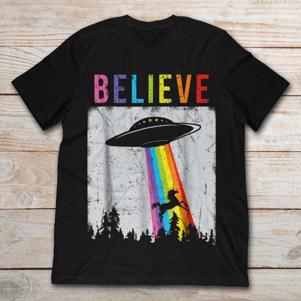 UFO Believe Horse Rainbow