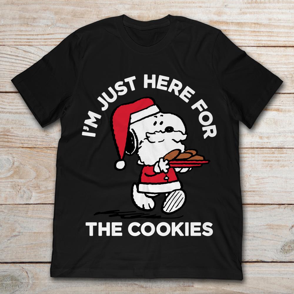 Peanuts Juniors Snoopy Im Just Here For The Cookies Long Sleeve Graphic T-Shirt 