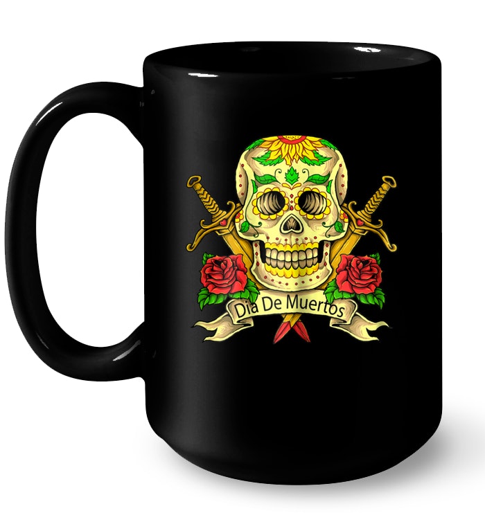 Sugar Skull With Swords Die De Muertos