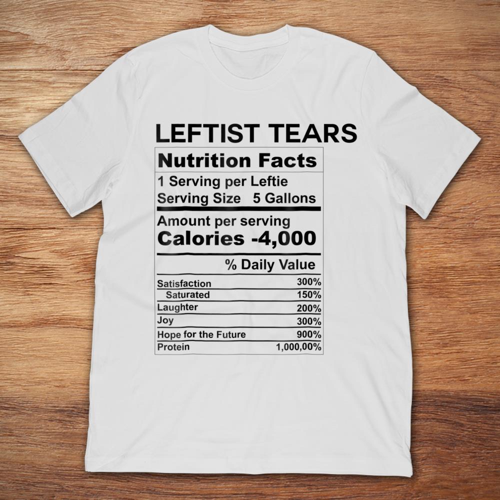 Leftist Tears Nutrion Facts 1 Serving Per Leftie